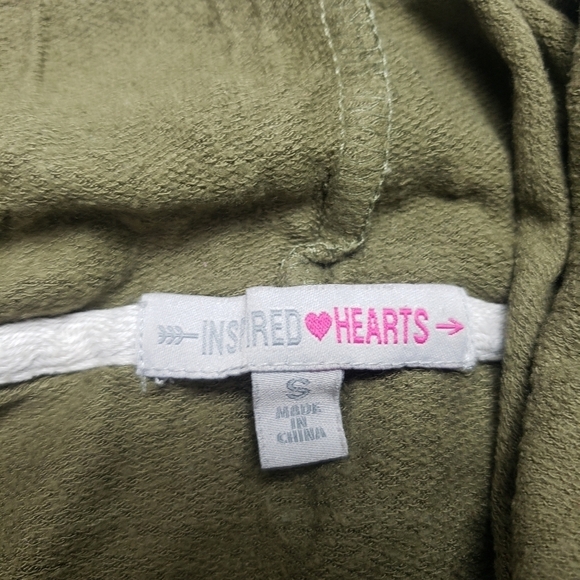 inspired hearts green and gray good vibes t-shirt hoodie women's size S - Picture 6 of 10